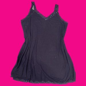 black lace-trim dress / top, size extra large